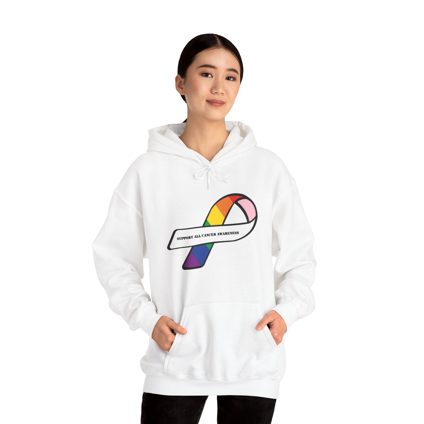 Support all cancer awareness Unisex Heavy Blend™ Hooded Sweatshirt