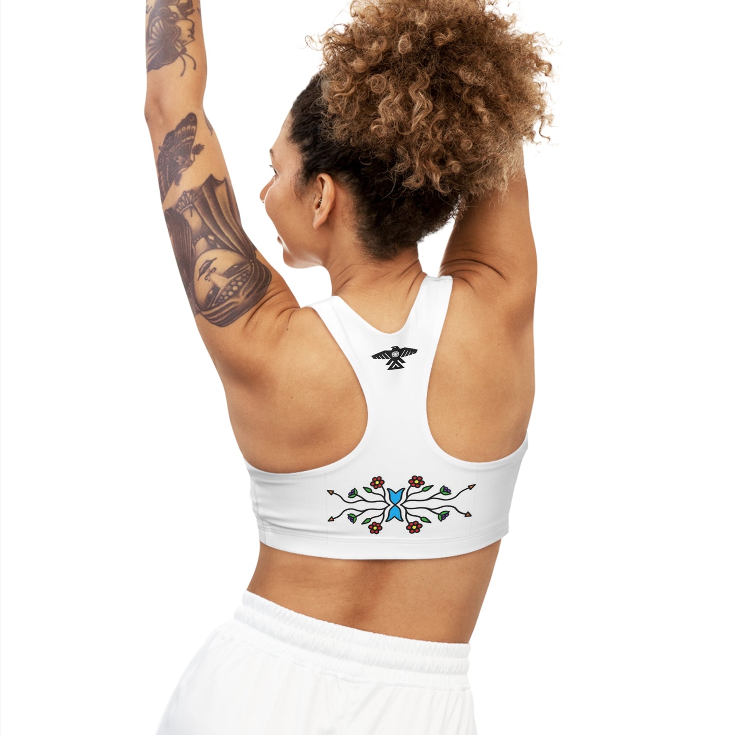 Indigenous floral print Sports Bra (AOP)