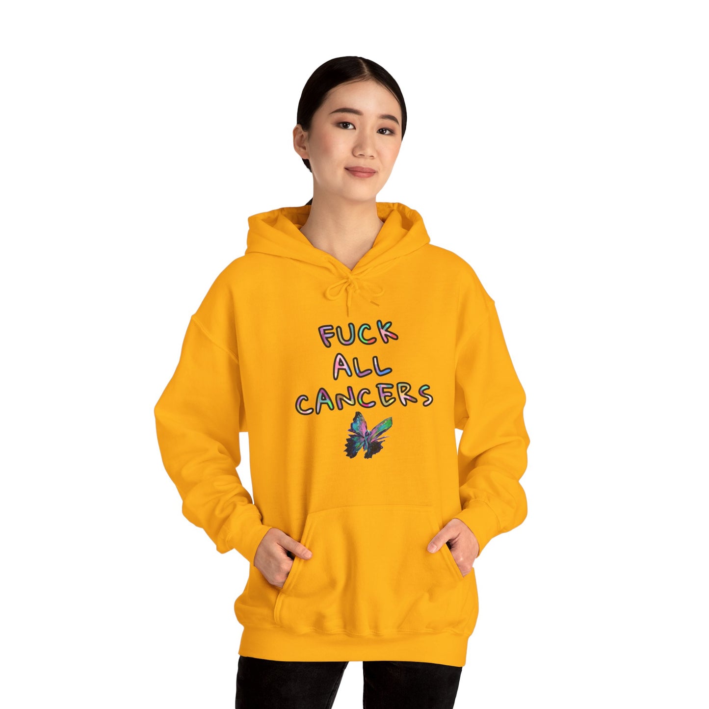 Fuck ALL cancers Unisex Heavy Blend™ Hooded Sweatshirt