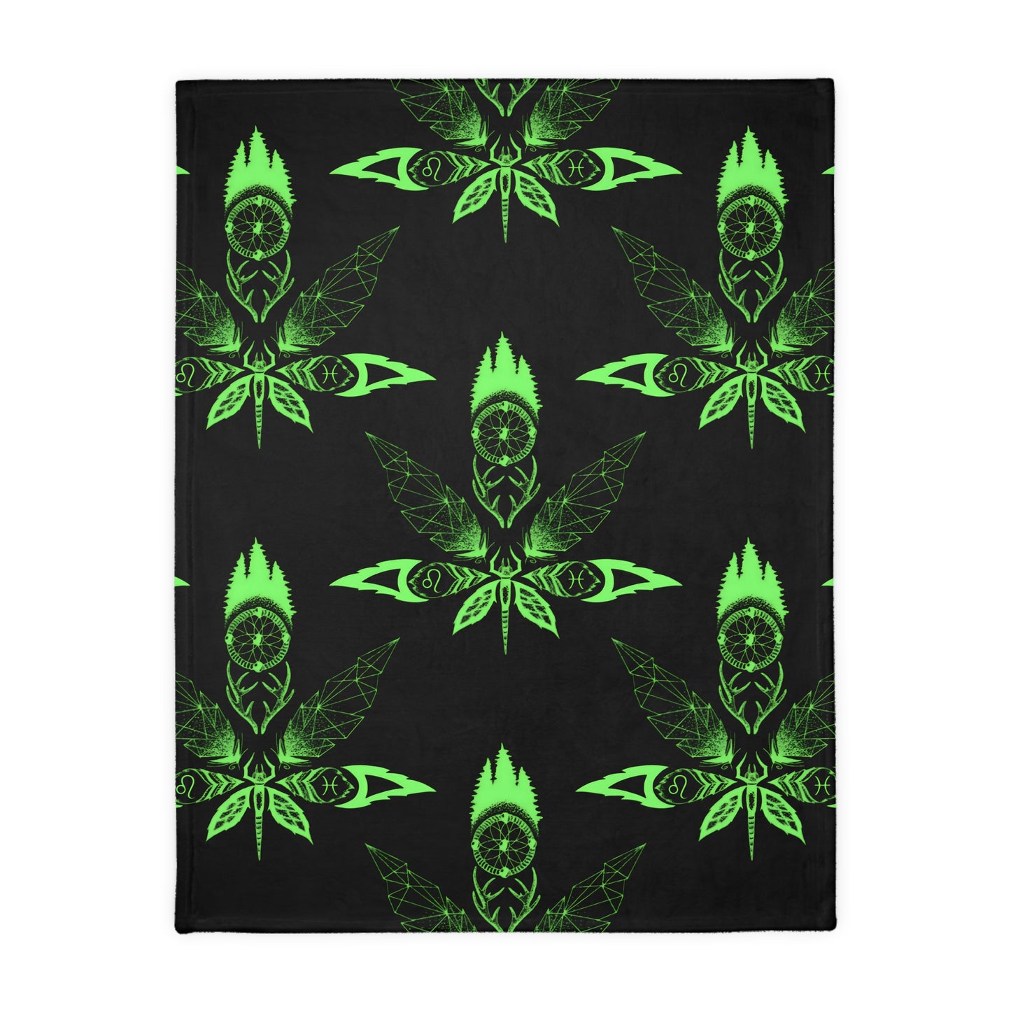 Healing Marijuana Velveteen Microfiber Blanket (Two-sided print)