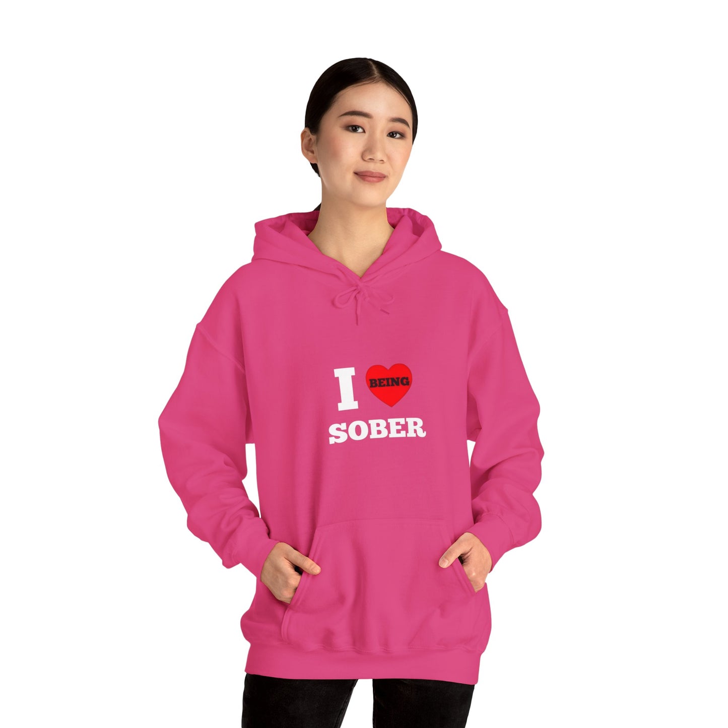 I love being sober Unisex Heavy Blend™ Hooded Sweatshirt