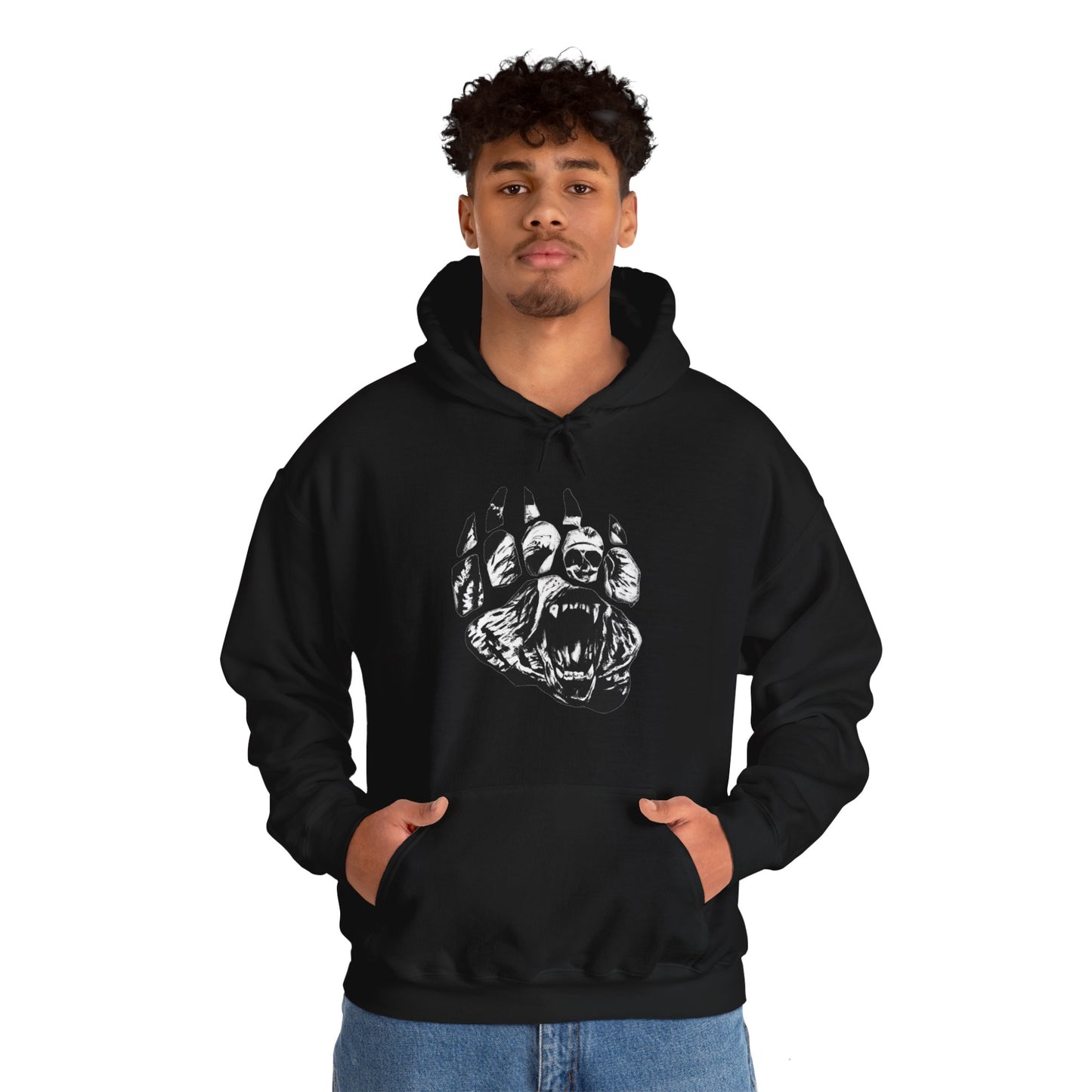 Bear face in bear paw Unisex Heavy Blend™ Hooded Sweatshirt