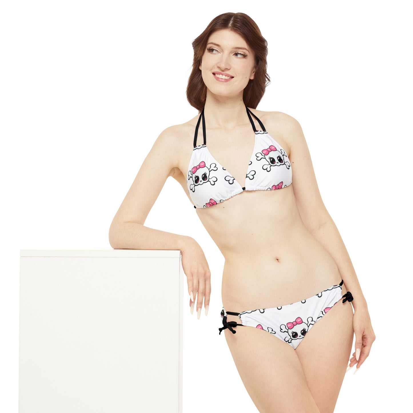 Baby girl skull and crossbones Strappy Bikini Set (AOP)