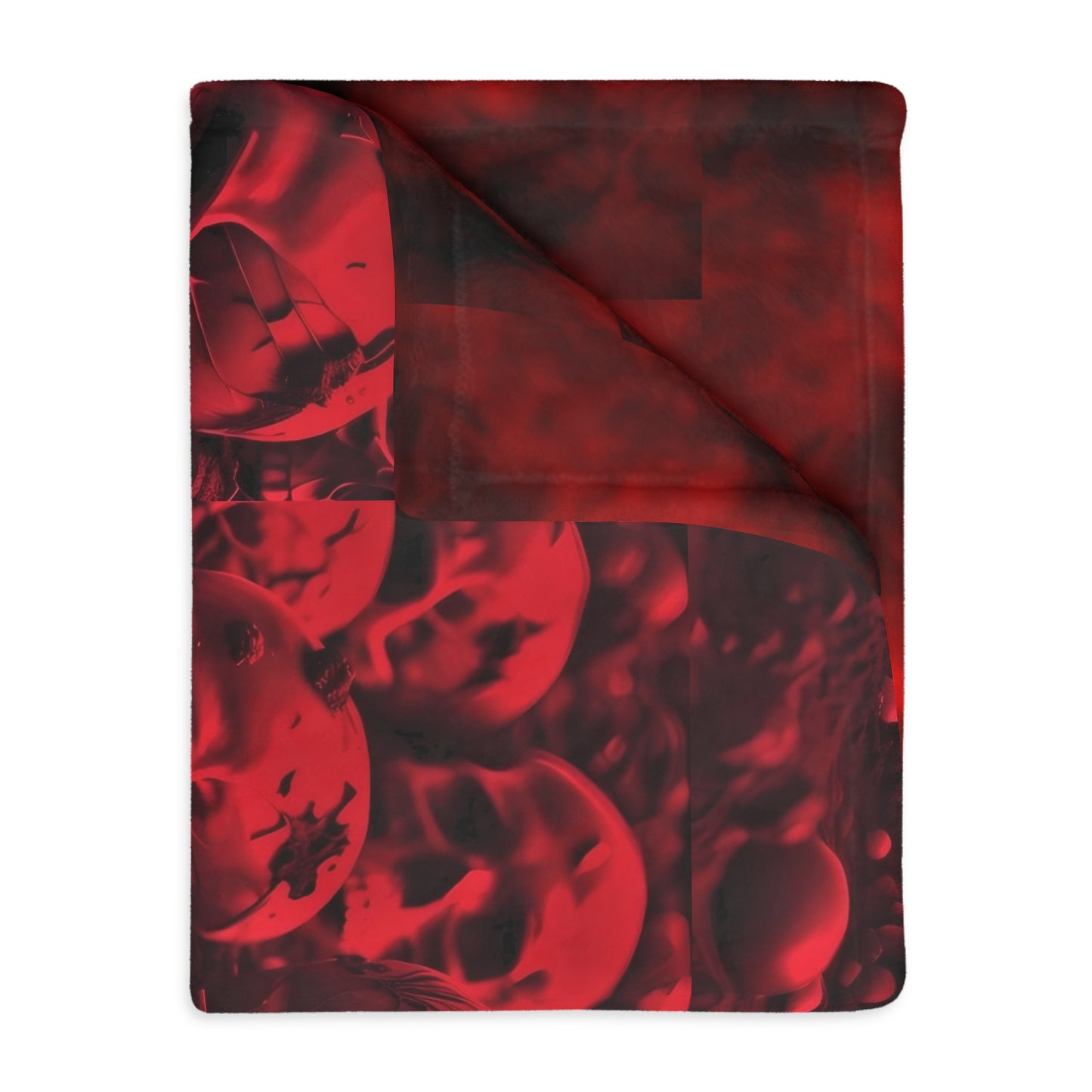 Red Skulls/Red Smoke Velveteen Microfiber Blanket (Two-sided print)