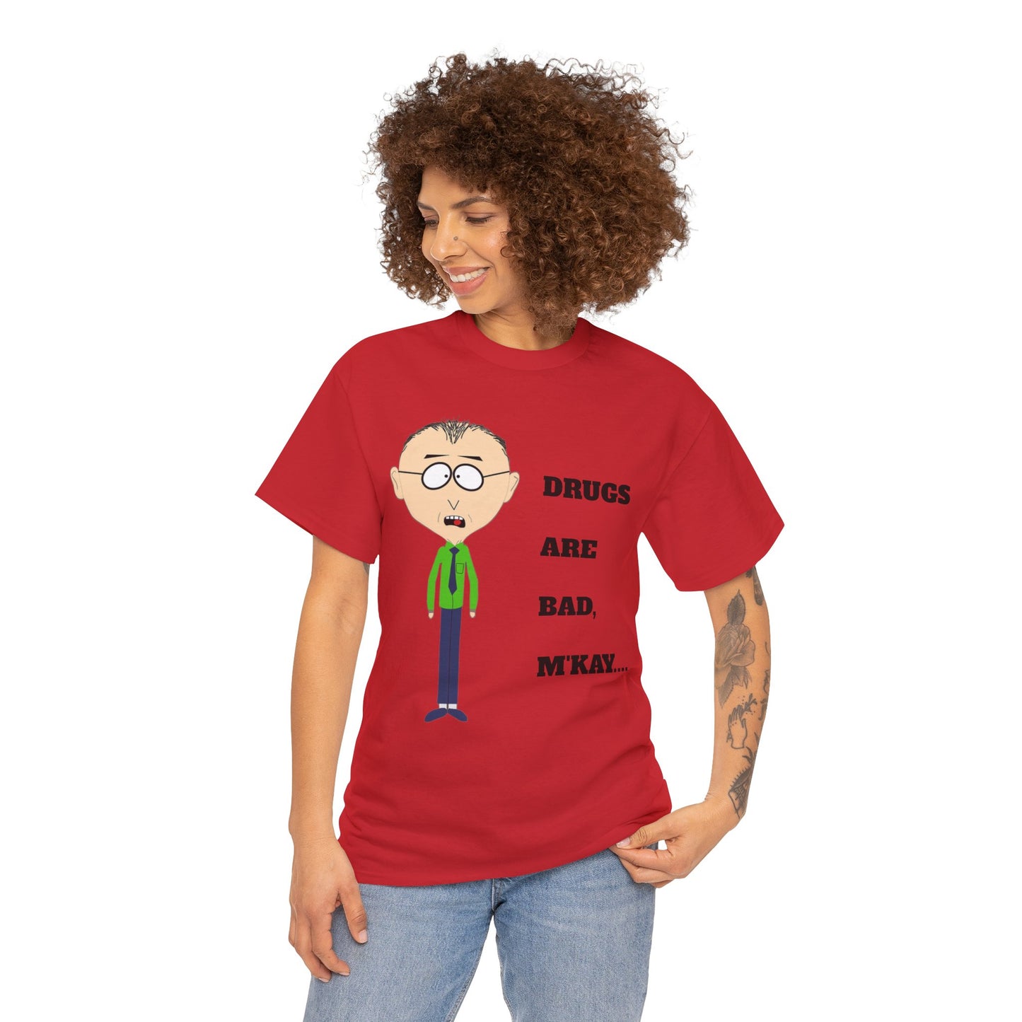 Drugs are bad, m'kay Unisex Heavy Cotton Tee