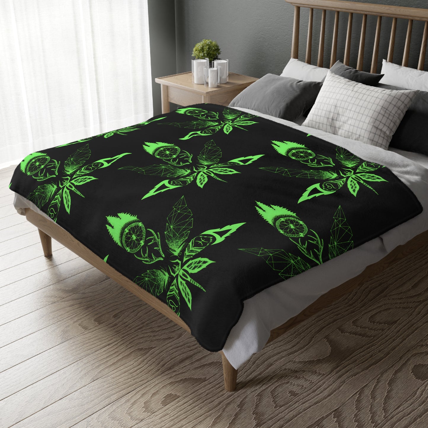 Healing Marijuana Velveteen Microfiber Blanket (Two-sided print)