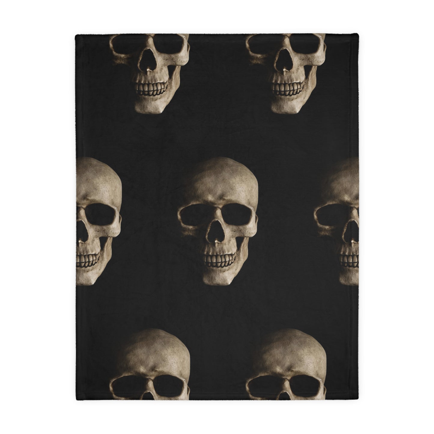 Skulls/Bandana Velveteen Microfiber Blanket (Two-sided print)