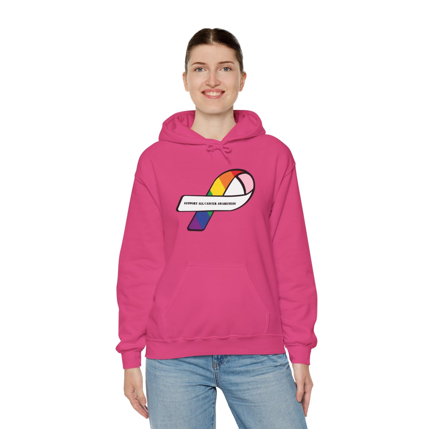 Support all cancer awareness Unisex Heavy Blend™ Hooded Sweatshirt
