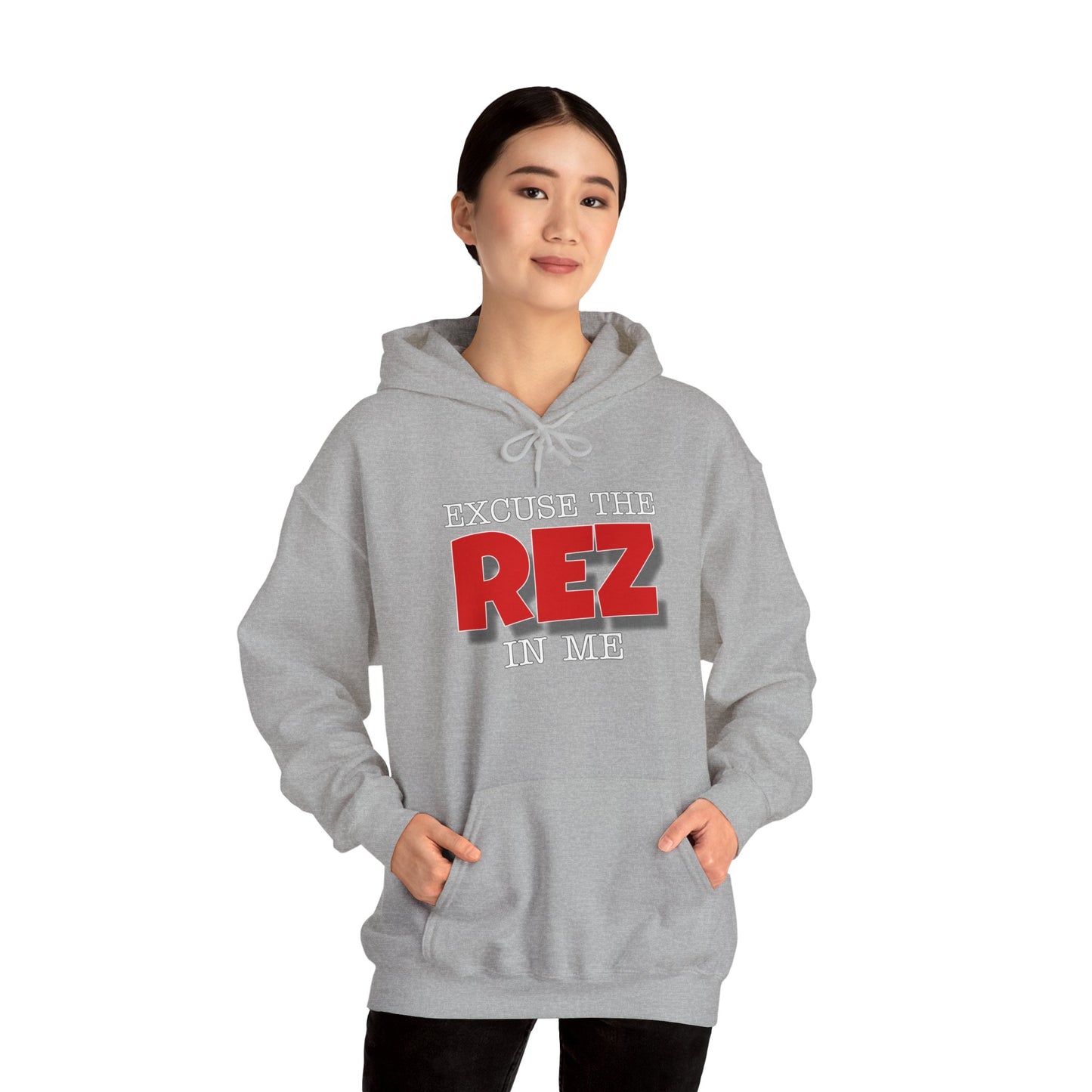 Excuse the rez in me Unisex Heavy Blend™ Hooded Sweatshirt