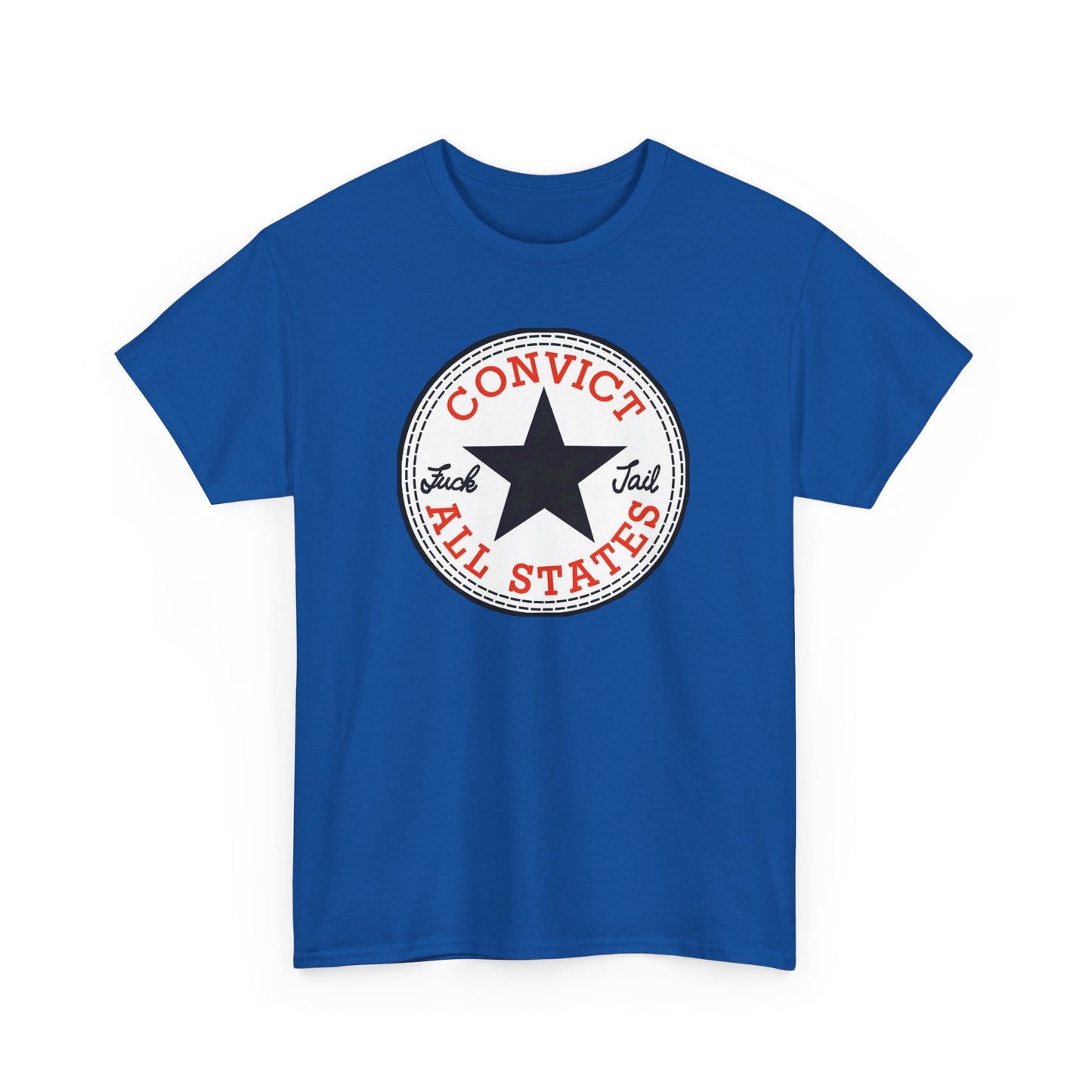 Convict All States Unisex Heavy Cotton Tee - Casualwear, Street Style, Gift for Him/Her, Retro Vintage Shirt, Fun Graphic Tee