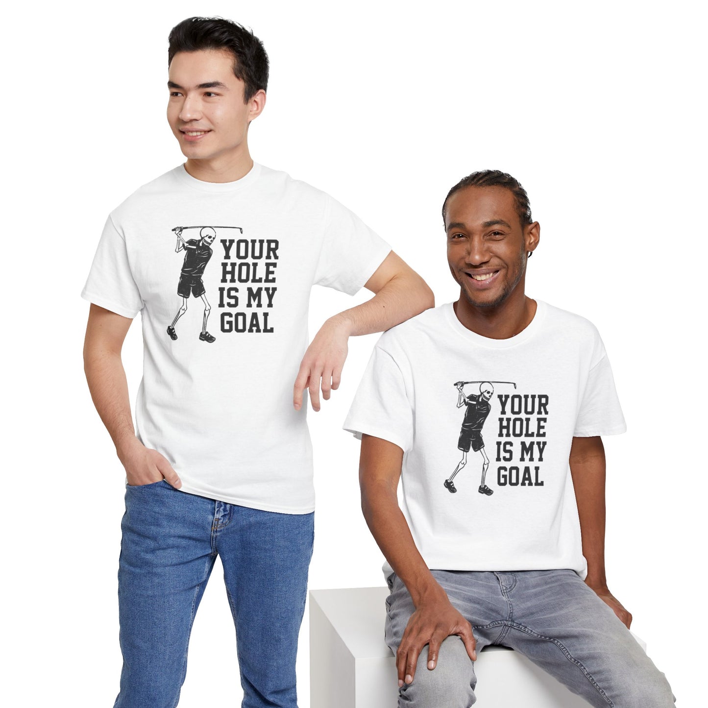 Your hole is my goal (golf) Unisex Heavy Cotton Tee