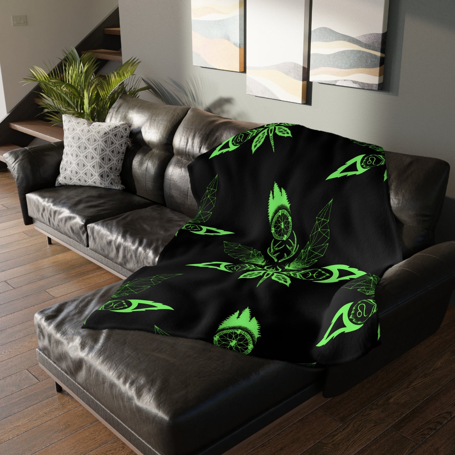 Healing Marijuana Velveteen Microfiber Blanket (Two-sided print)