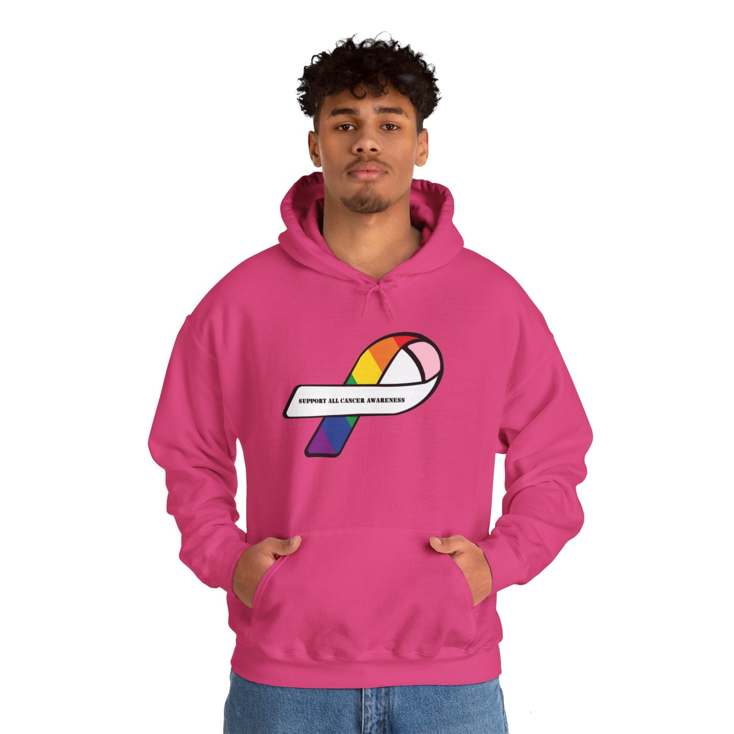 Support all cancer awareness Unisex Heavy Blend™ Hooded Sweatshirt