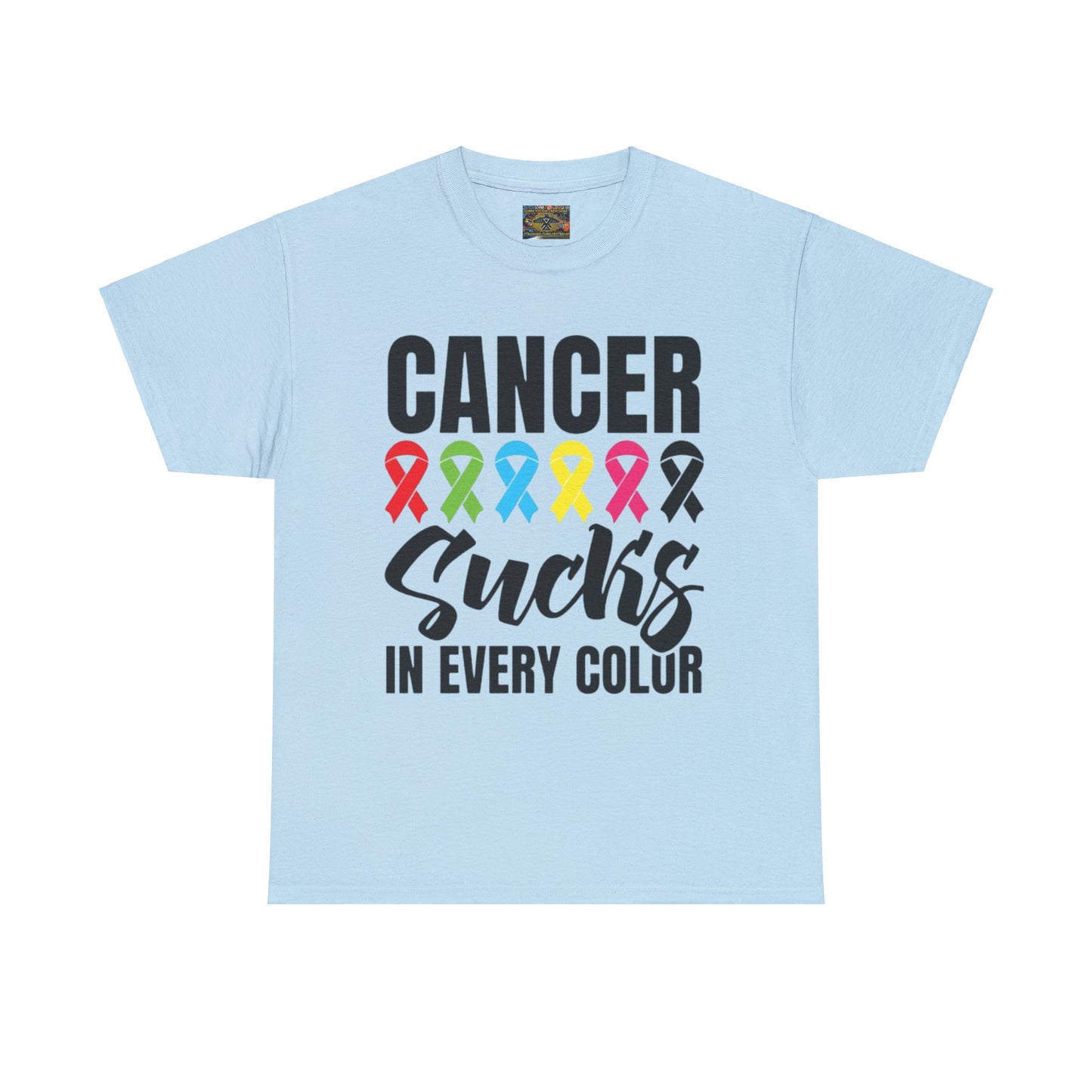Cancer sucks in every color Unisex Heavy Cotton Tee