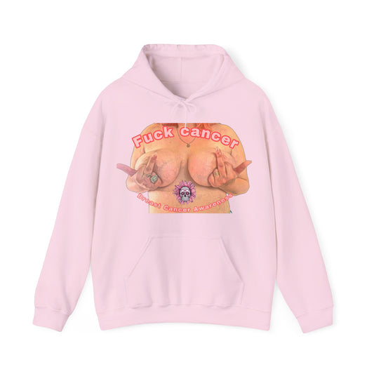 Fuck Cancer, Breast Cancer Awareness Unisex Heavy Blend™ Hooded Sweatshirt