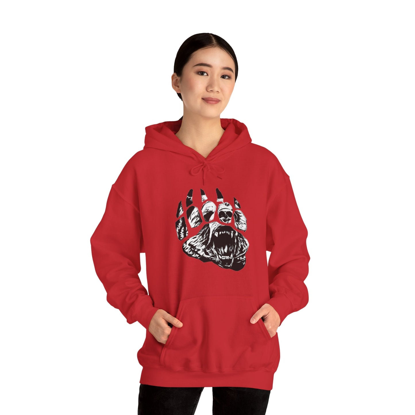 Bear face in bear paw Unisex Heavy Blend™ Hooded Sweatshirt