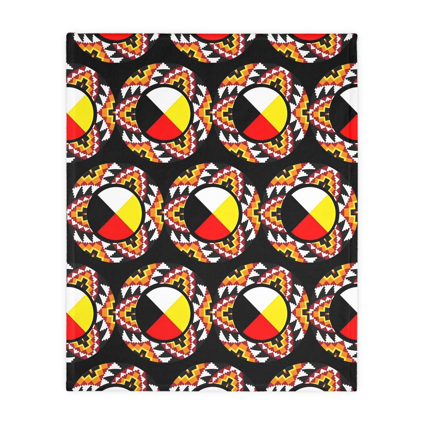 We are one/Medicine Wheel Velveteen Microfiber Blanket (Two-sided print)