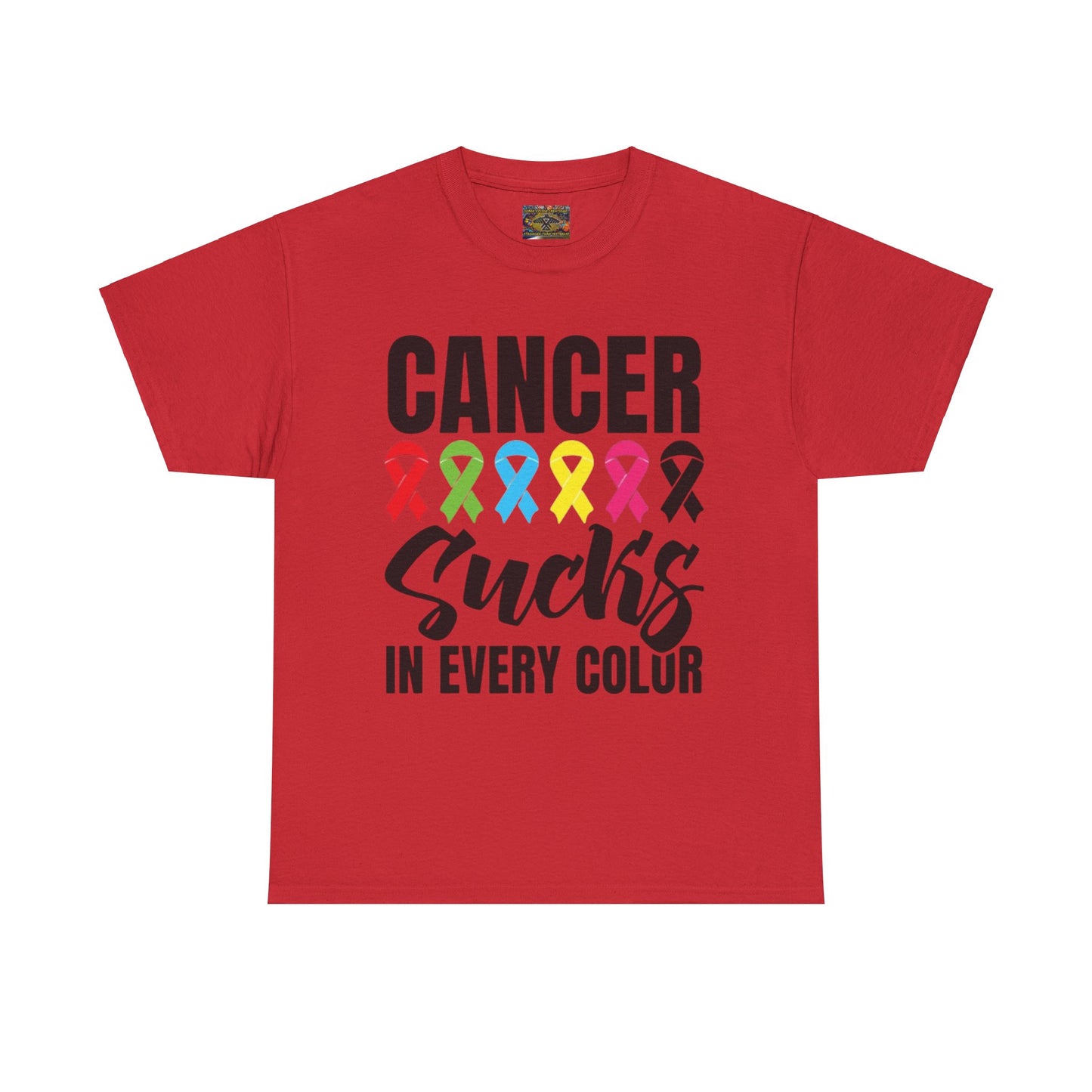 Cancer sucks in every color Unisex Heavy Cotton Tee
