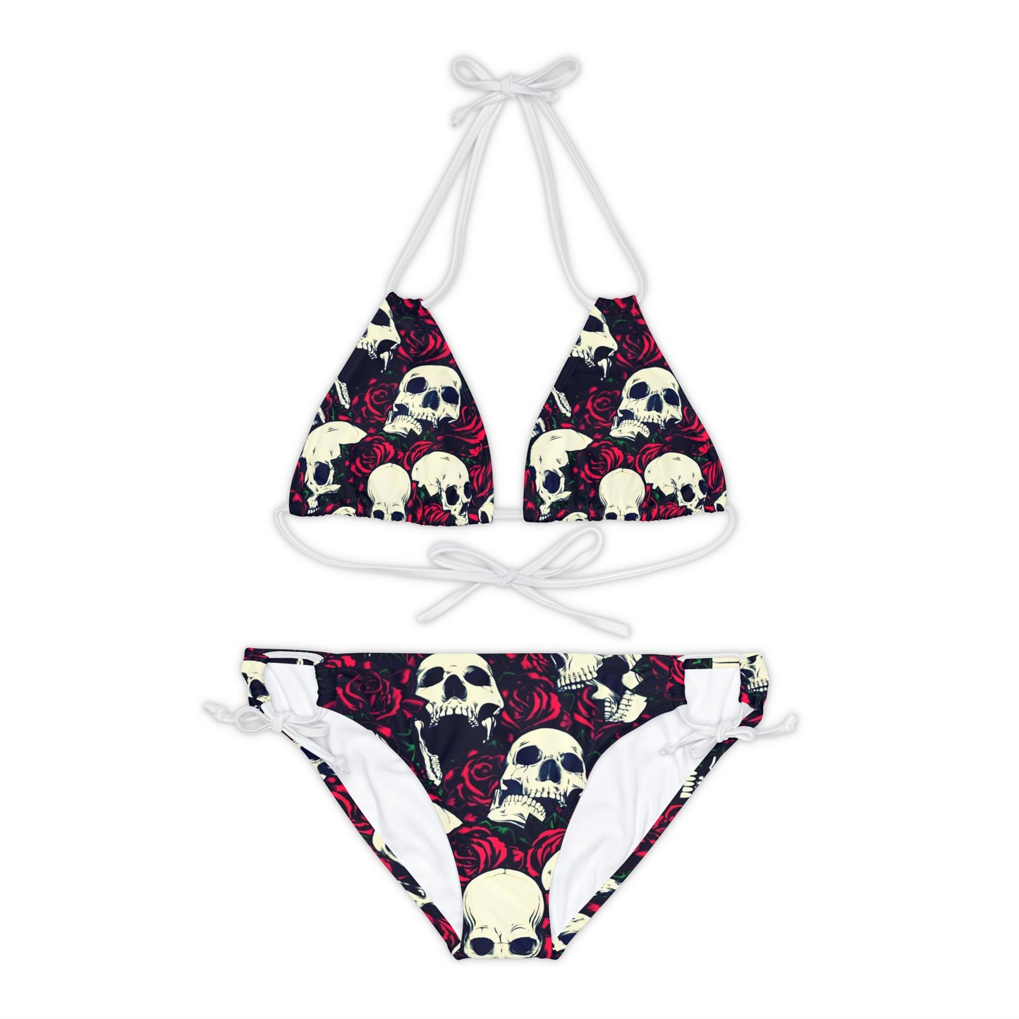 Skulls and roses Strappy Bikini Set (AOP)