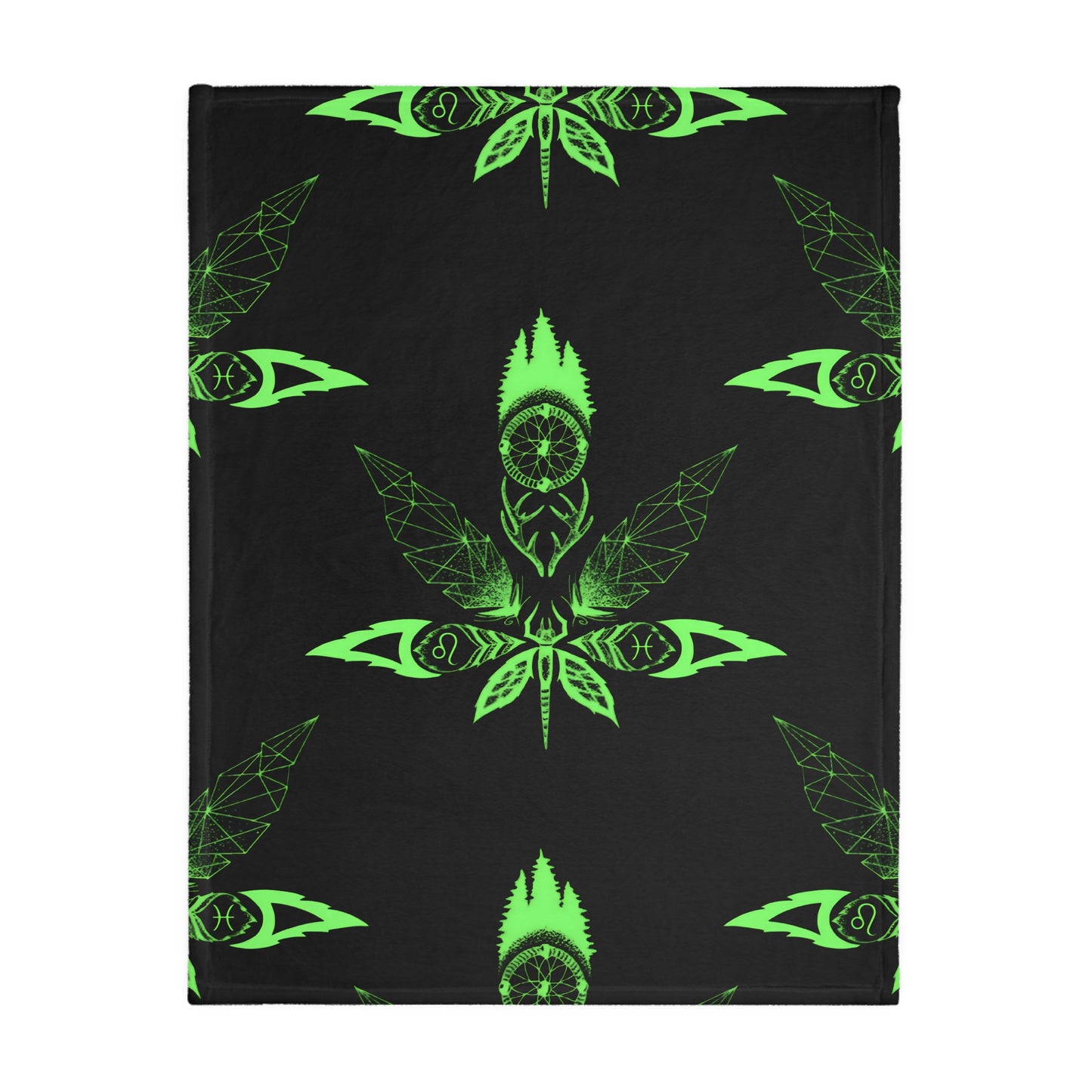 Healing Marijuana Velveteen Microfiber Blanket (Two-sided print)