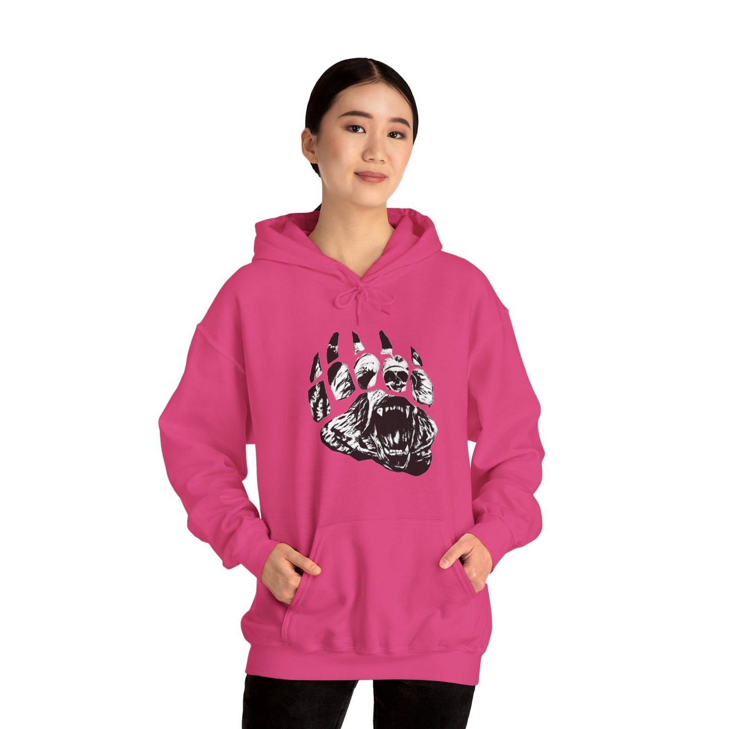 Bear face in bear paw Unisex Heavy Blend™ Hooded Sweatshirt