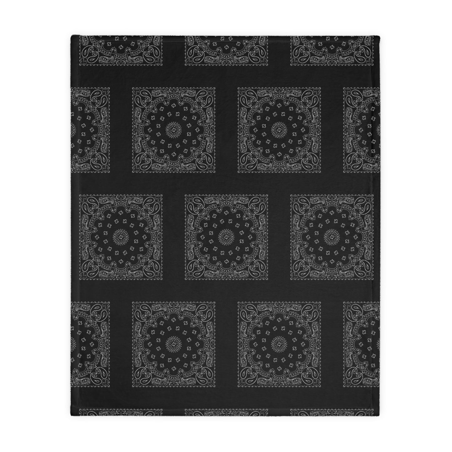 Skulls/Bandana Velveteen Microfiber Blanket (Two-sided print)