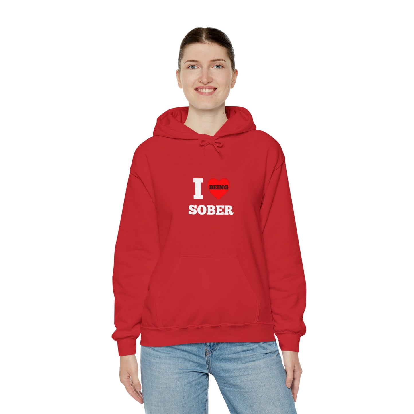 I love being sober Unisex Heavy Blend™ Hooded Sweatshirt