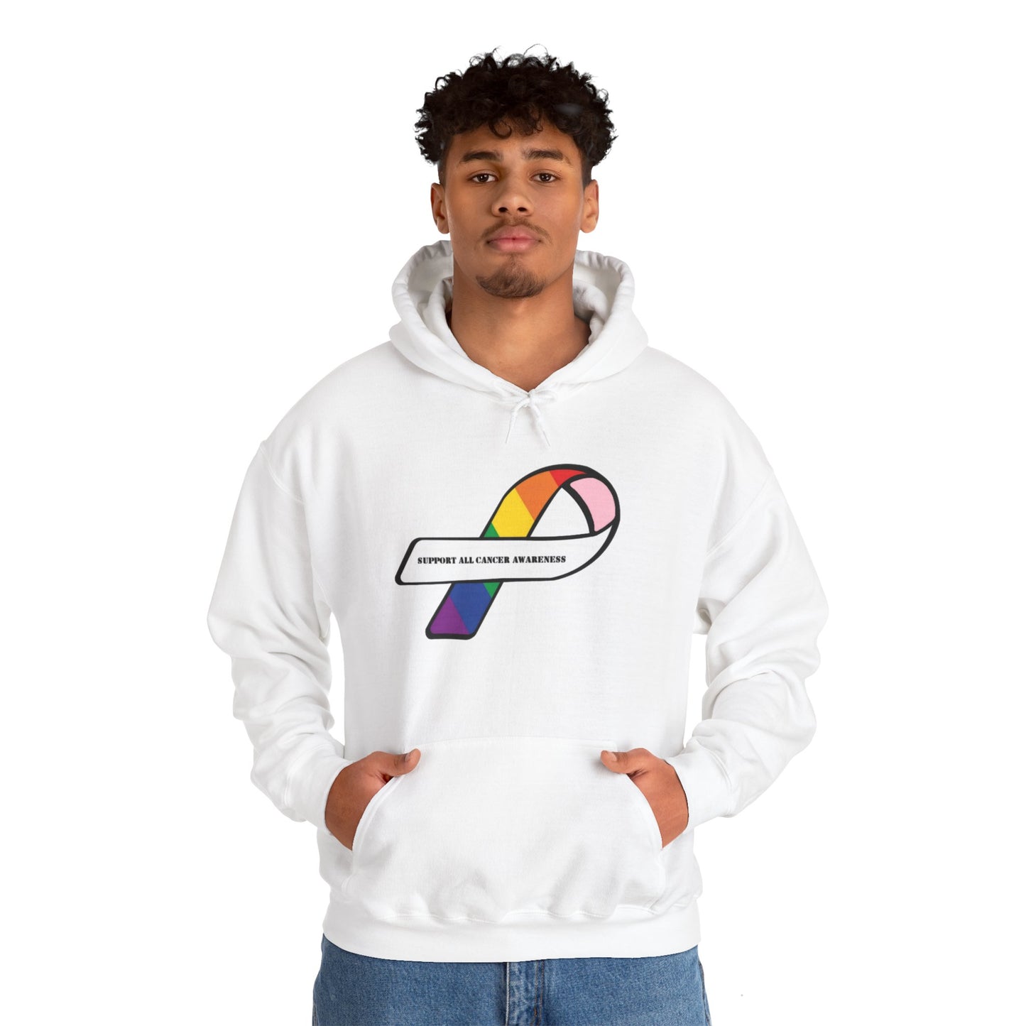 Support all cancer awareness Unisex Heavy Blend™ Hooded Sweatshirt