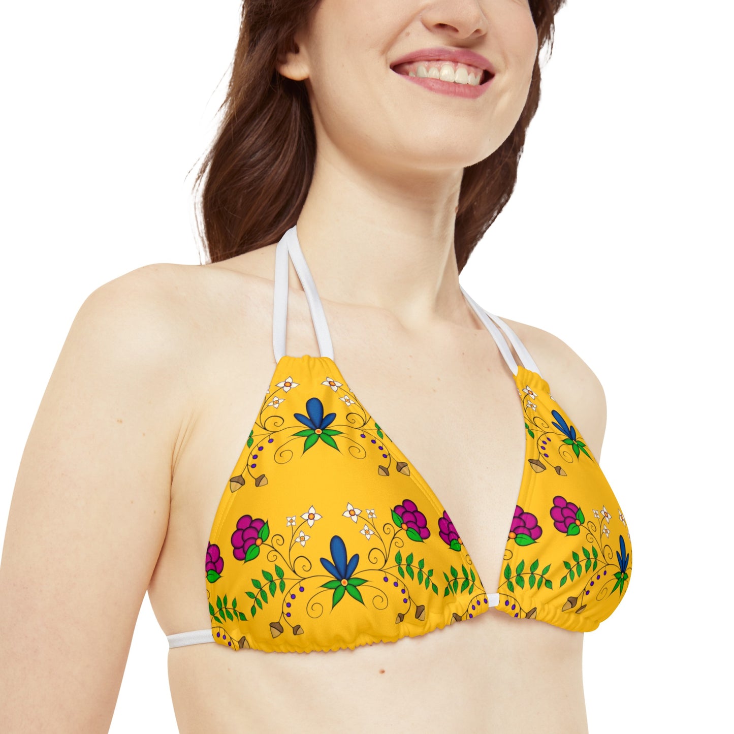 Indigenous Floral Strappy Bikini Set (AOP)