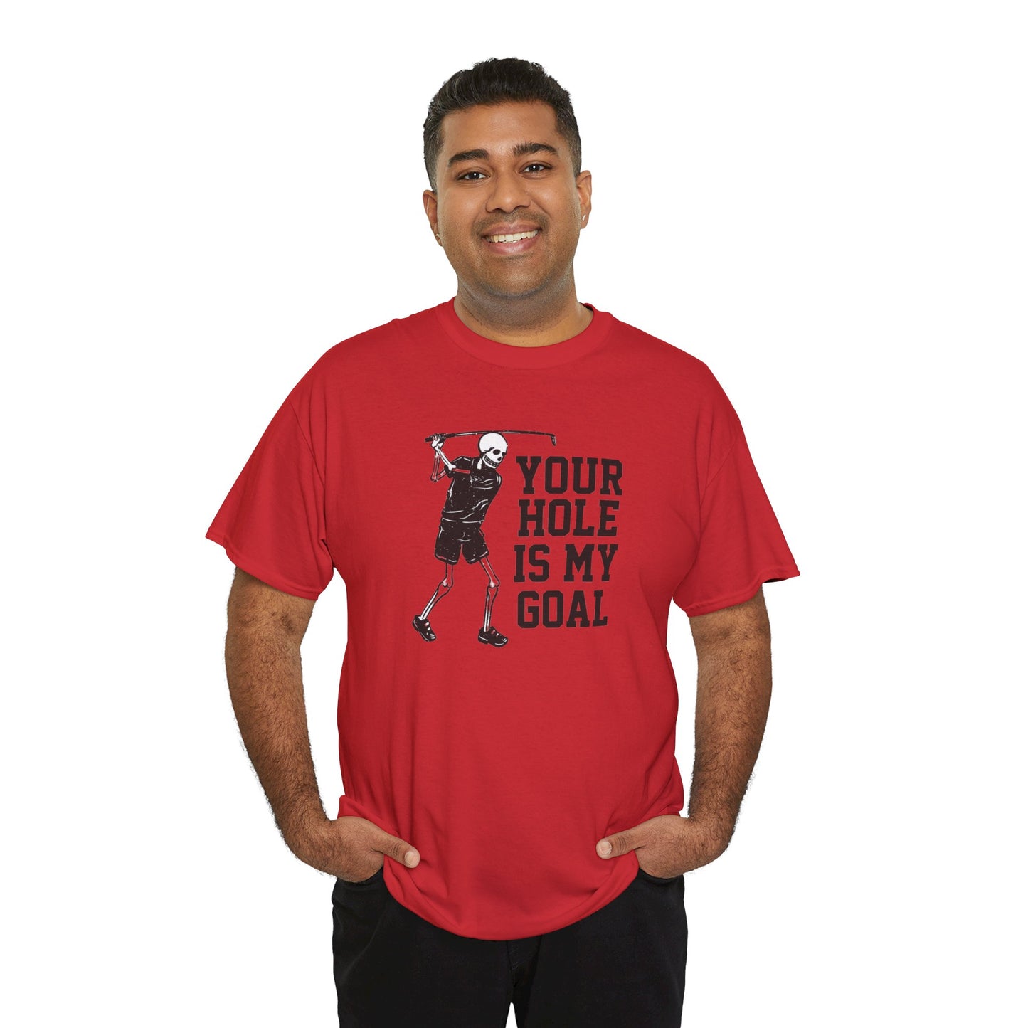 Your hole is my goal (golf) Unisex Heavy Cotton Tee