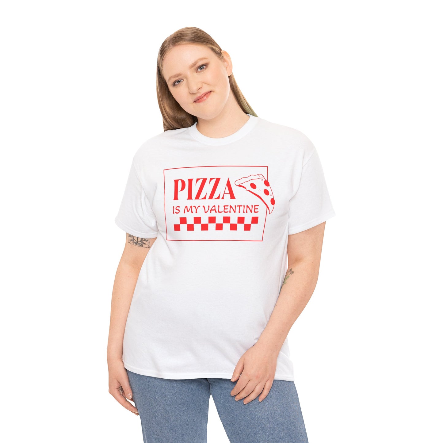 Pizza is my Valentine Unisex Heavy Cotton Tee
