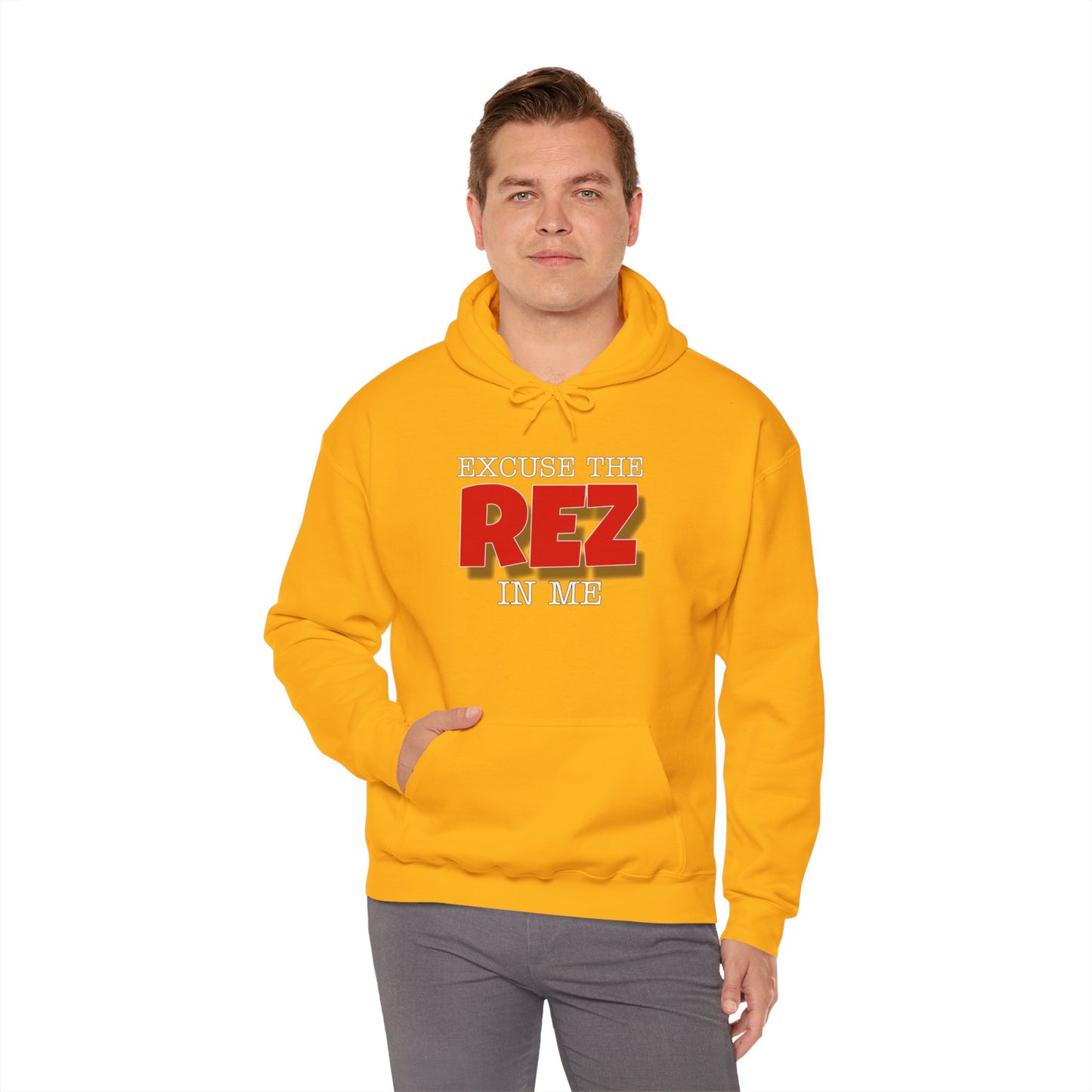 Excuse the rez in me Unisex Heavy Blend™ Hooded Sweatshirt