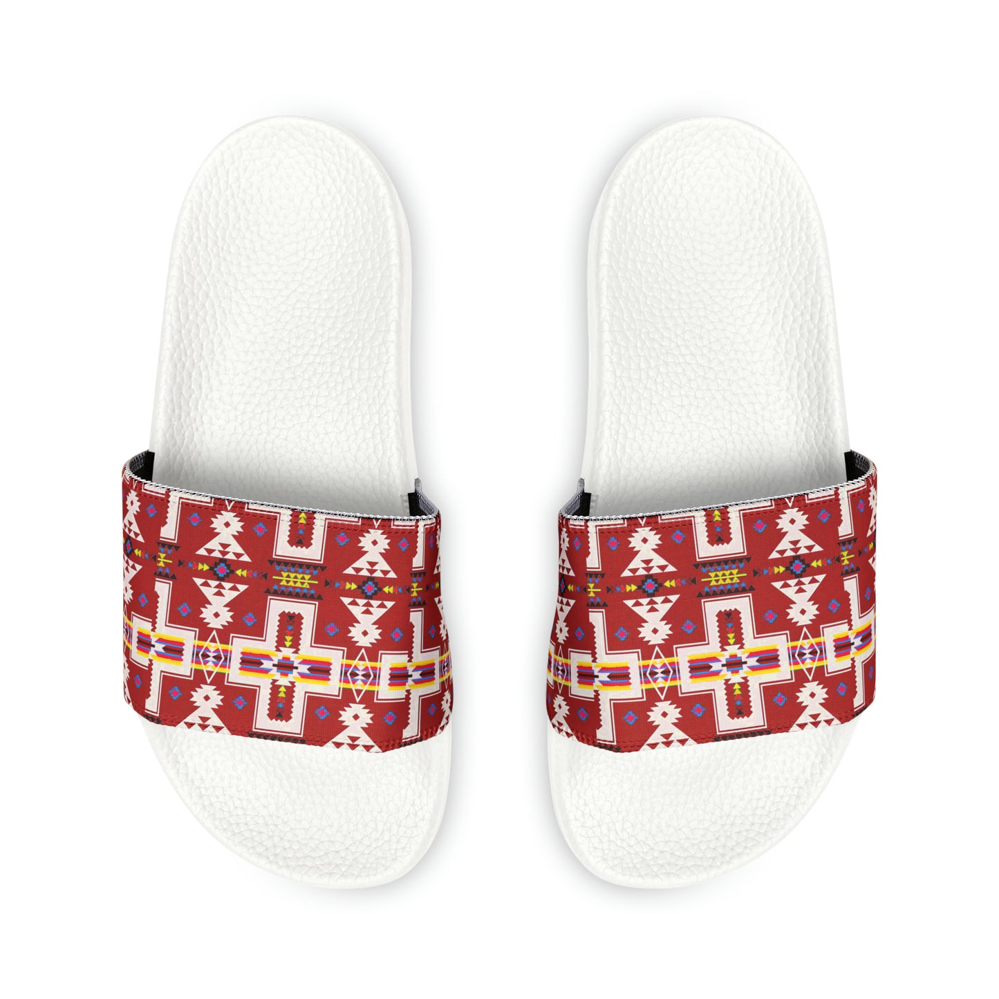 Red native print Women's PU Slide Sandals