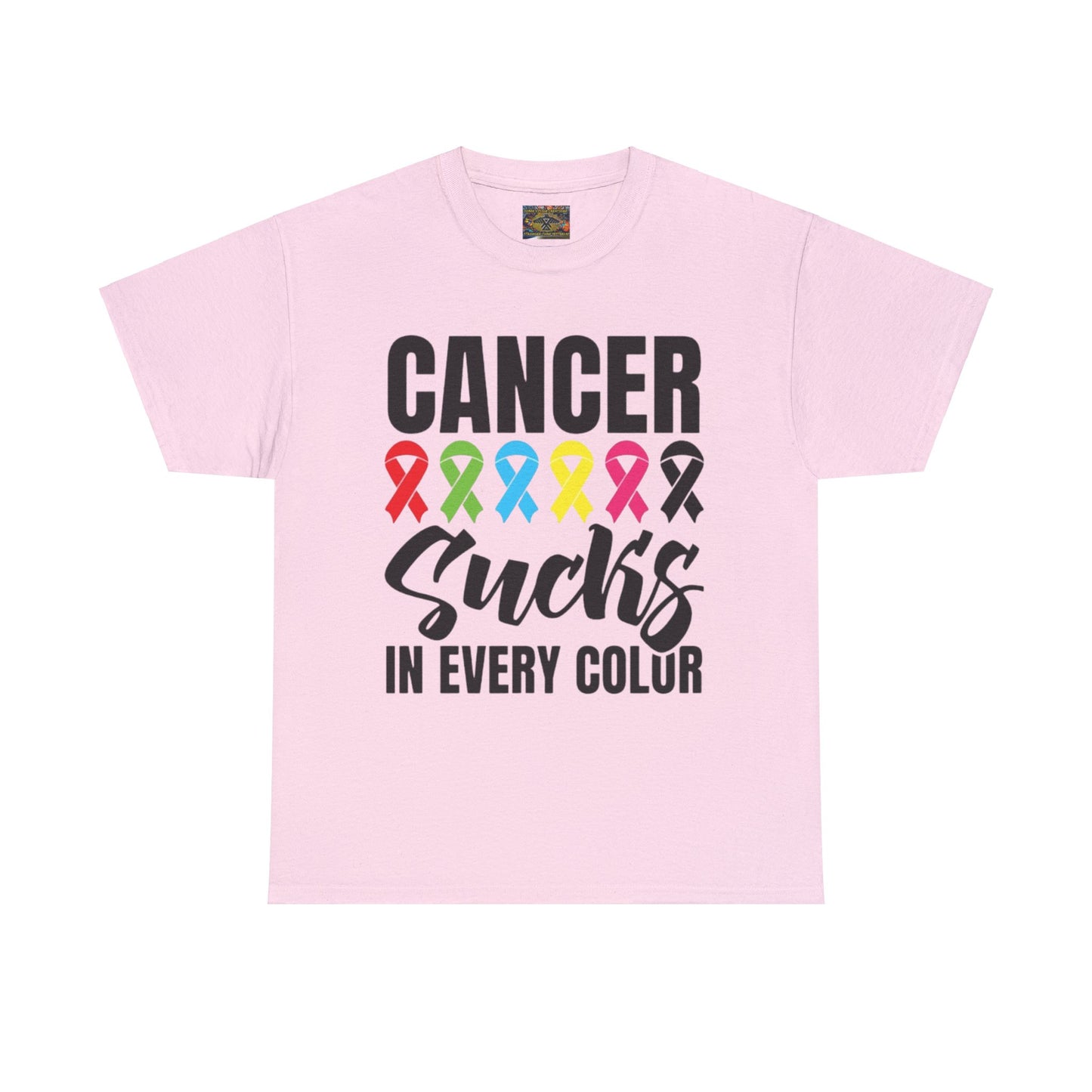 Cancer sucks in every color Unisex Heavy Cotton Tee
