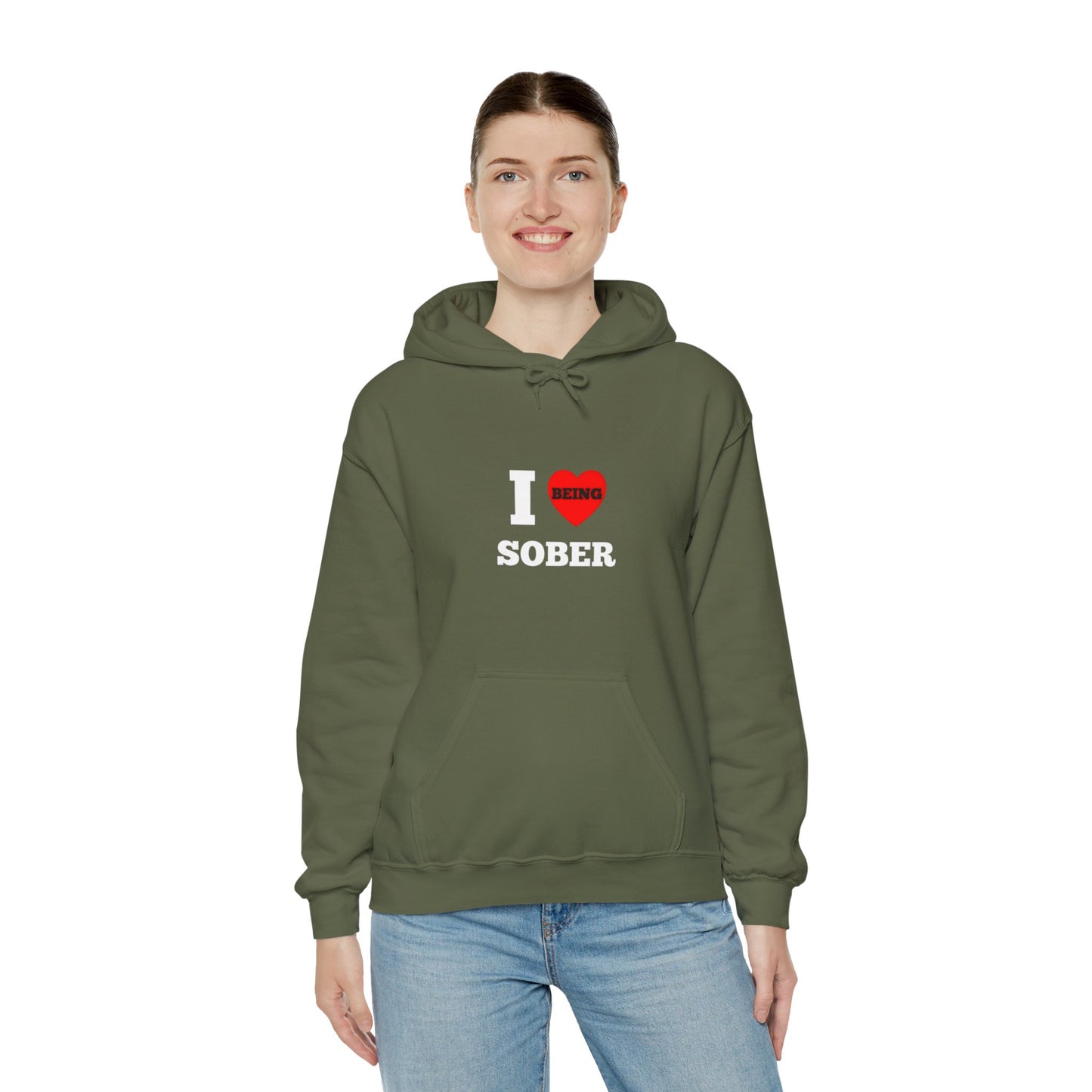 I love being sober Unisex Heavy Blend™ Hooded Sweatshirt