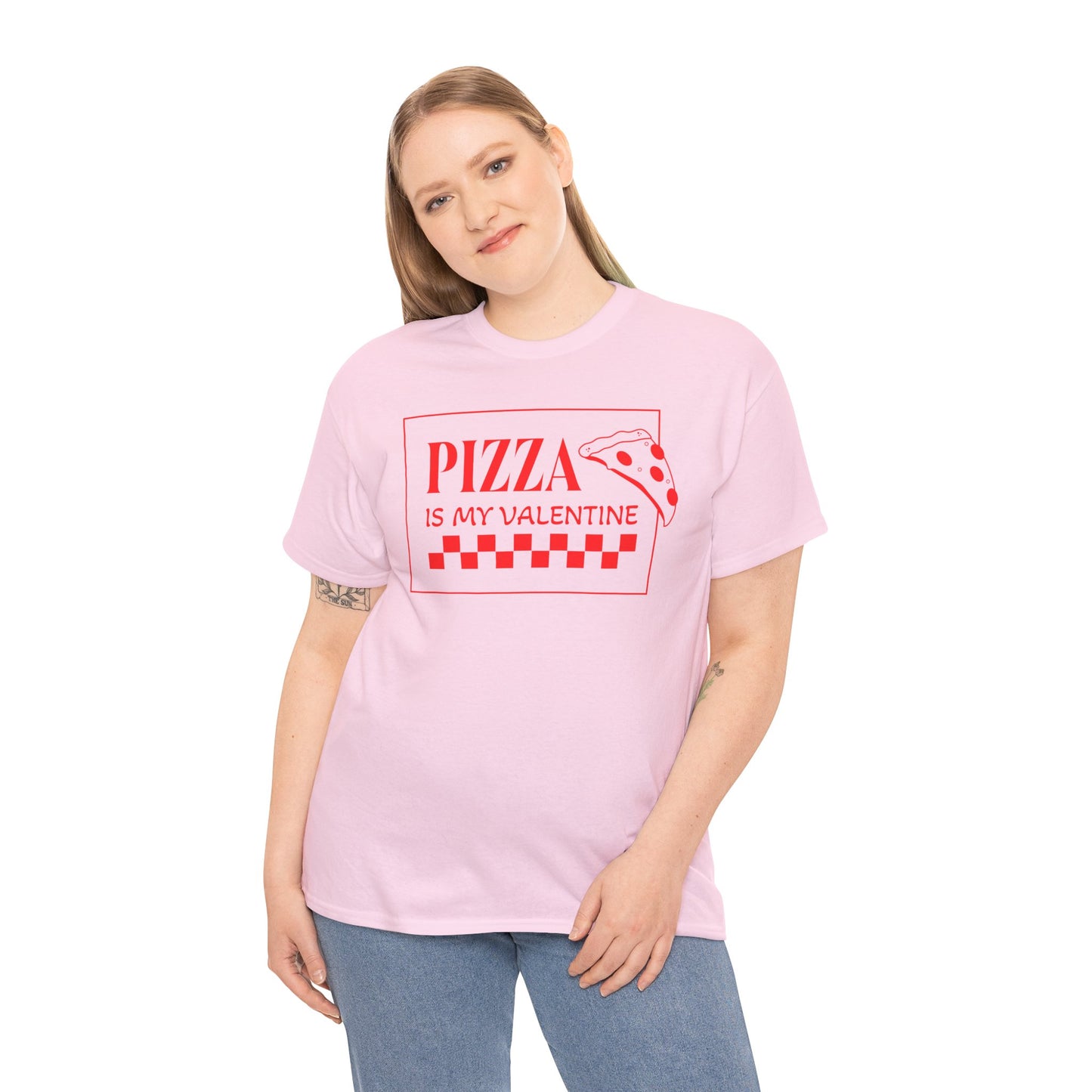 Pizza is my Valentine Unisex Heavy Cotton Tee