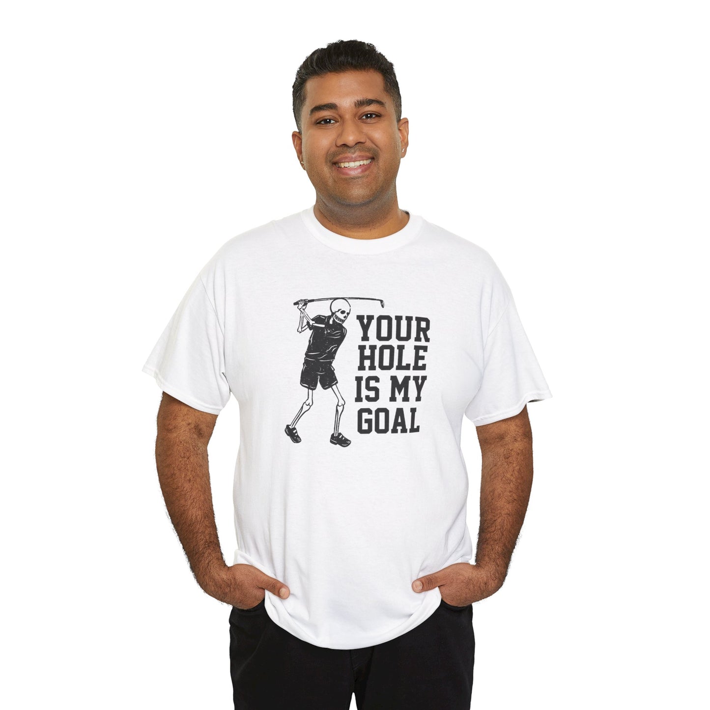 Your hole is my goal (golf) Unisex Heavy Cotton Tee