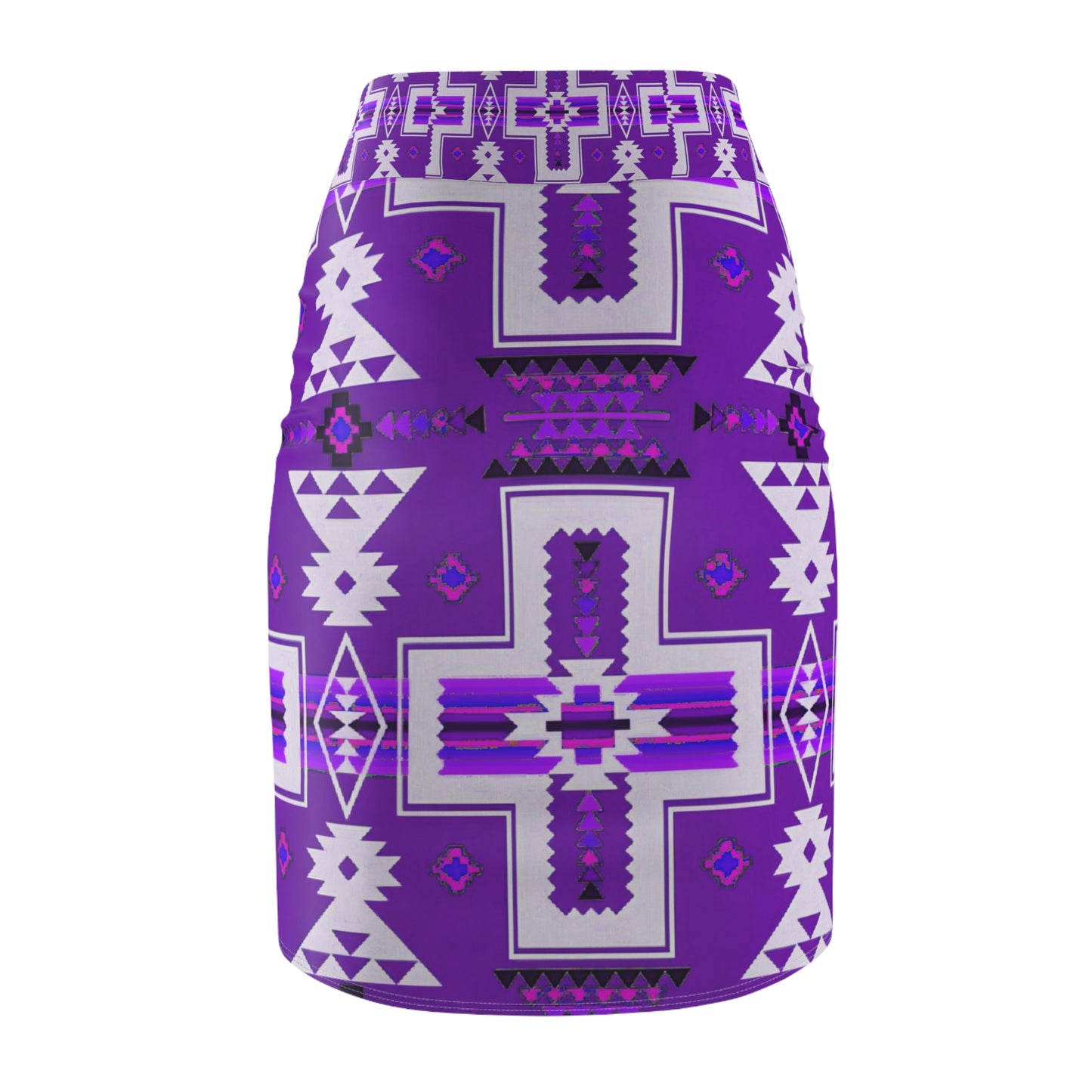 Purple native print Women's Pencil Skirt (AOP)