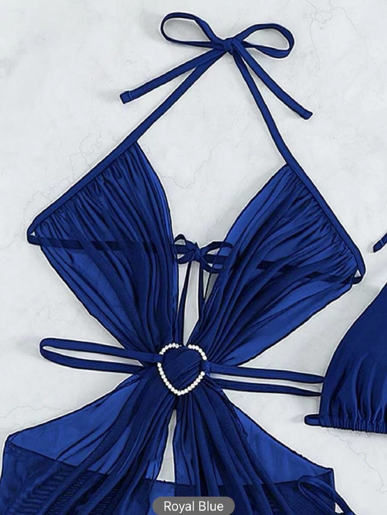 Women's Solid Color Split Swimsuit Three-piece Bikini