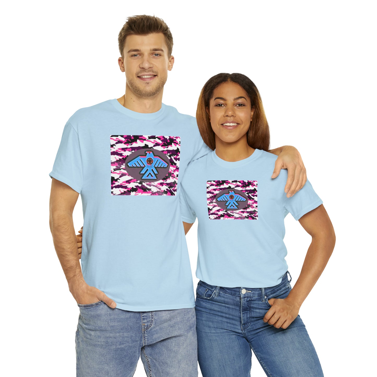 Unisex (Pretty pink camo Recovery Thunderbird) Heavy Cotton Tee