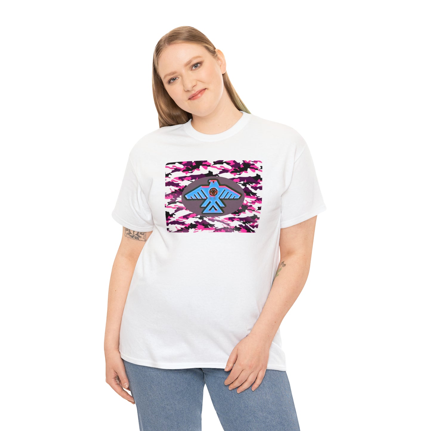 Unisex (Pretty pink camo Recovery Thunderbird) Heavy Cotton Tee