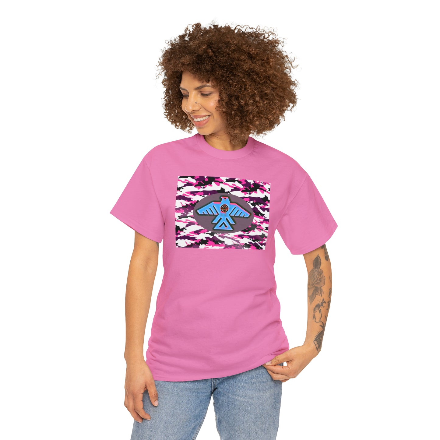 Unisex (Pretty pink camo Recovery Thunderbird) Heavy Cotton Tee