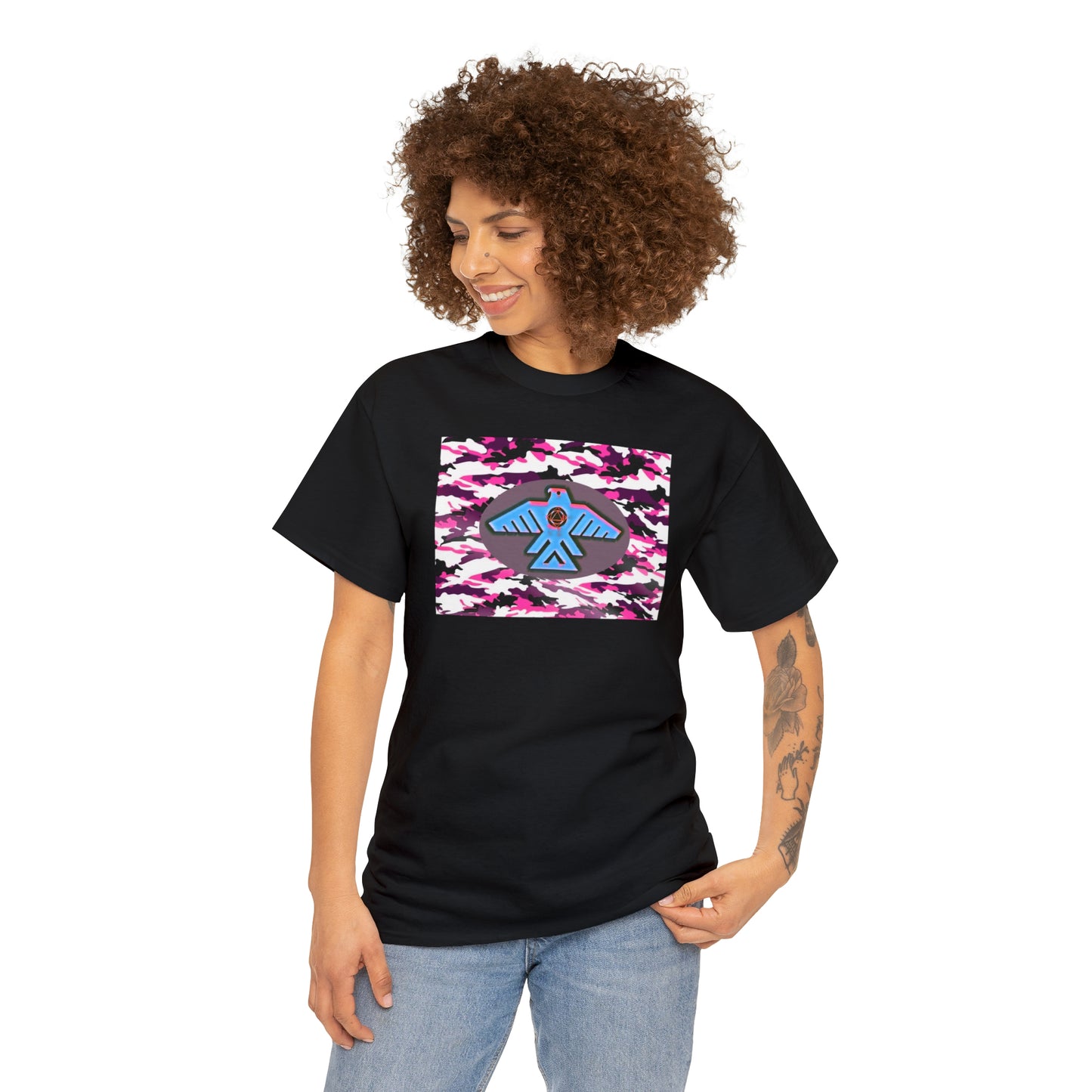 Unisex (Pretty pink camo Recovery Thunderbird) Heavy Cotton Tee