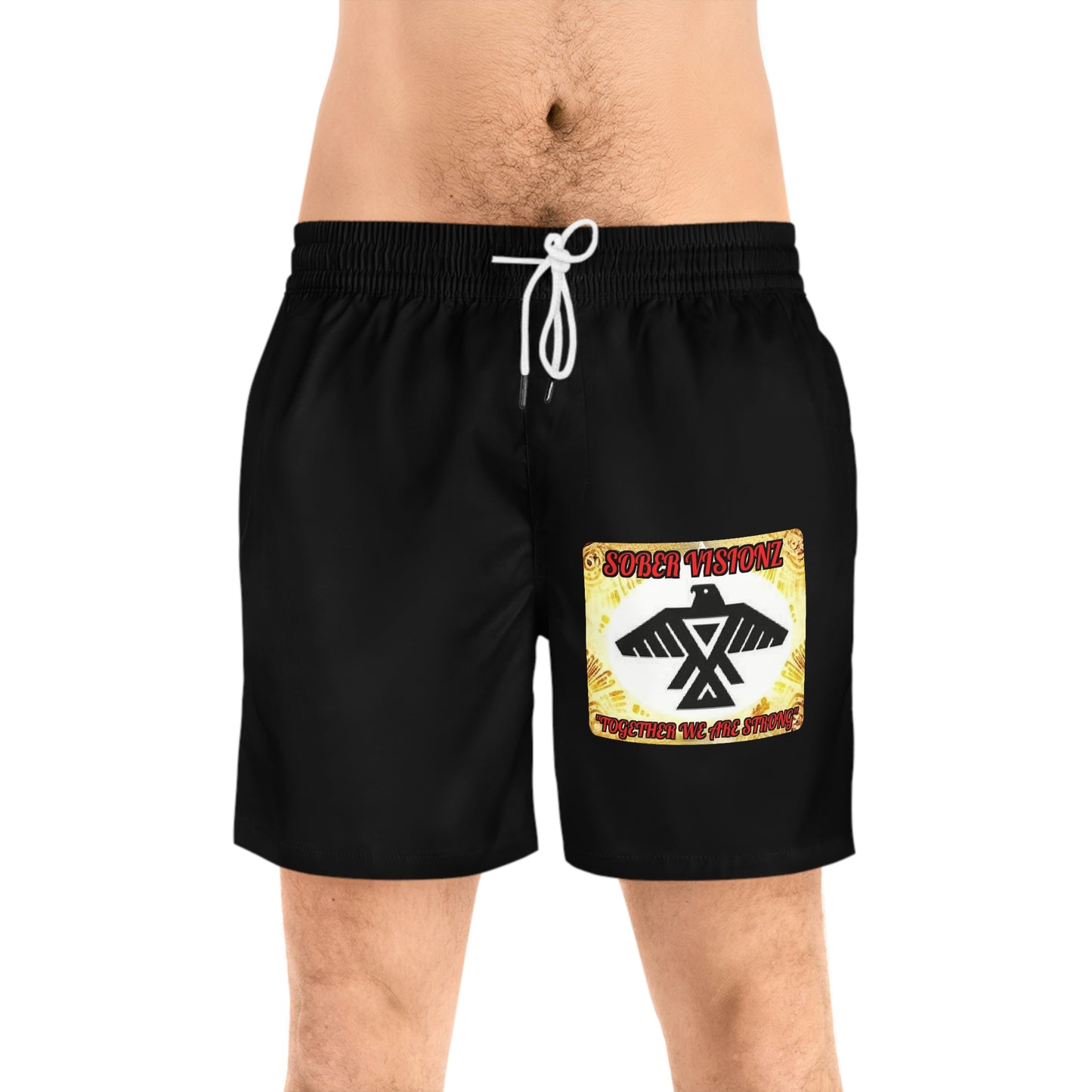 Men's Mid-Length Sober Visionz Swim Shorts (AOP)