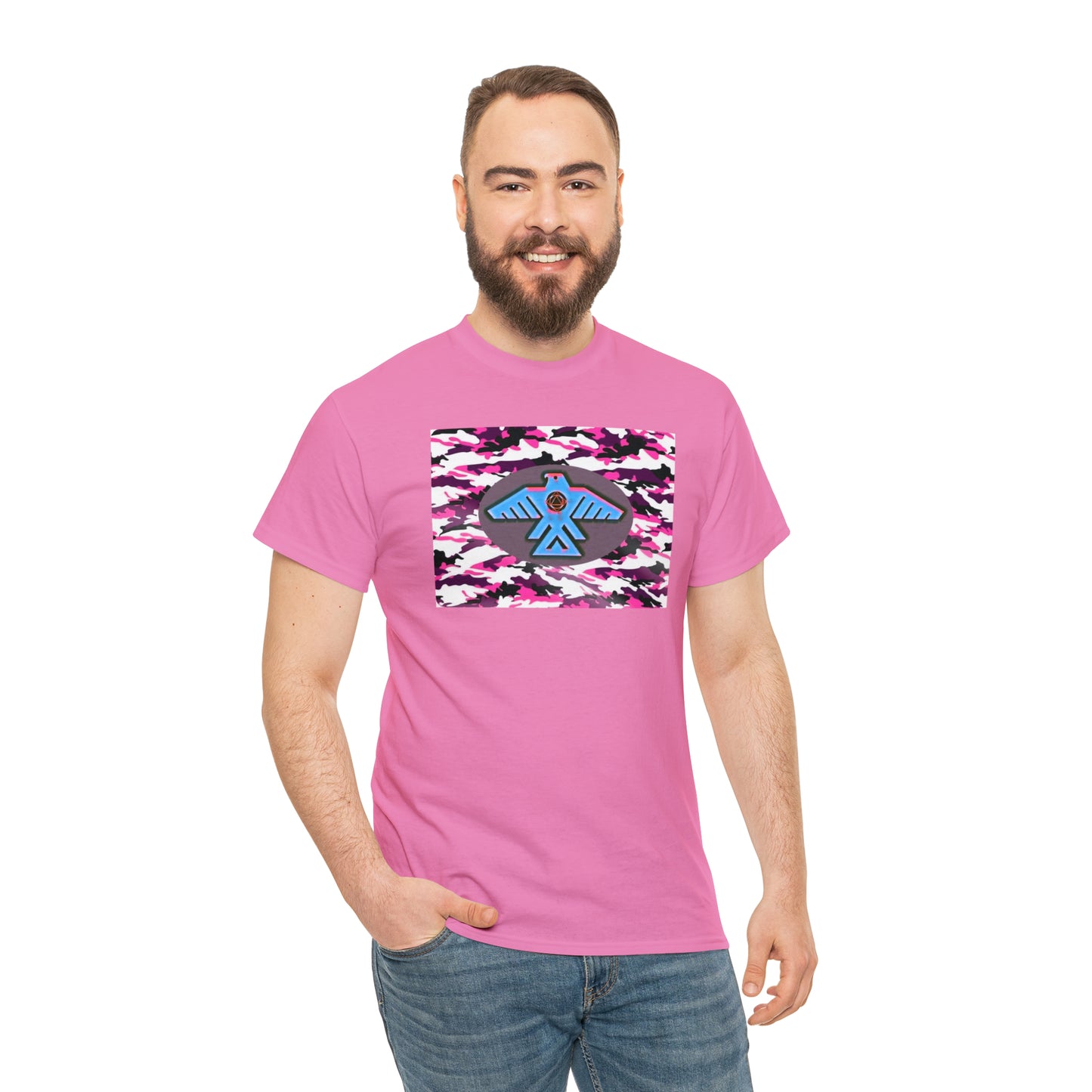 Unisex (Pretty pink camo Recovery Thunderbird) Heavy Cotton Tee