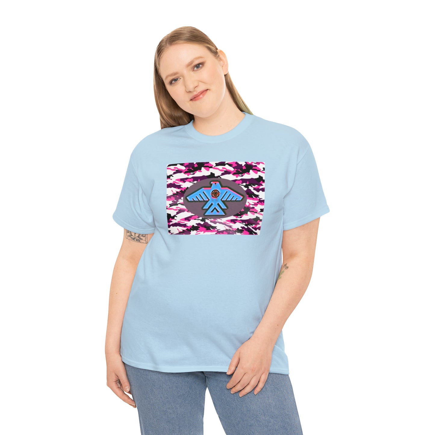 Unisex (Pretty pink camo Recovery Thunderbird) Heavy Cotton Tee