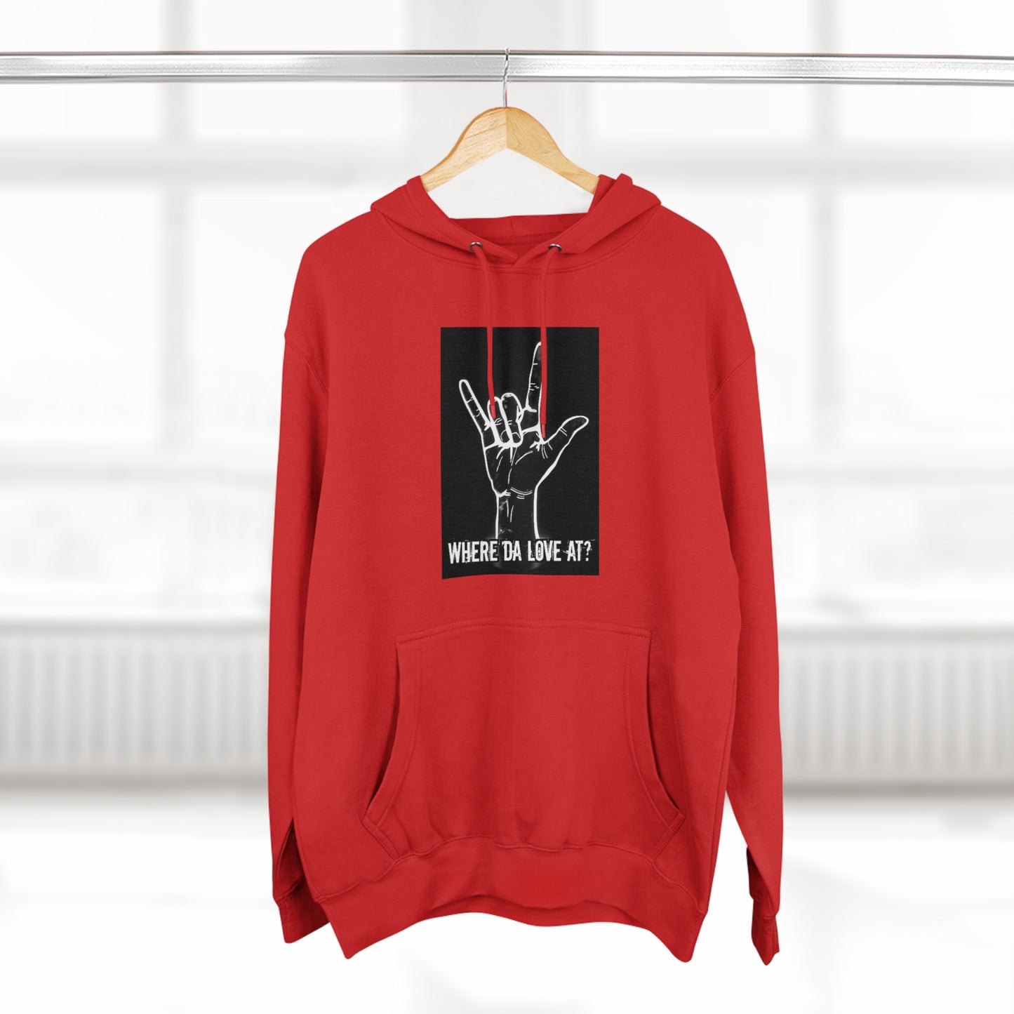 (Where Da Love) Unisex Premium Pullover Hoodie