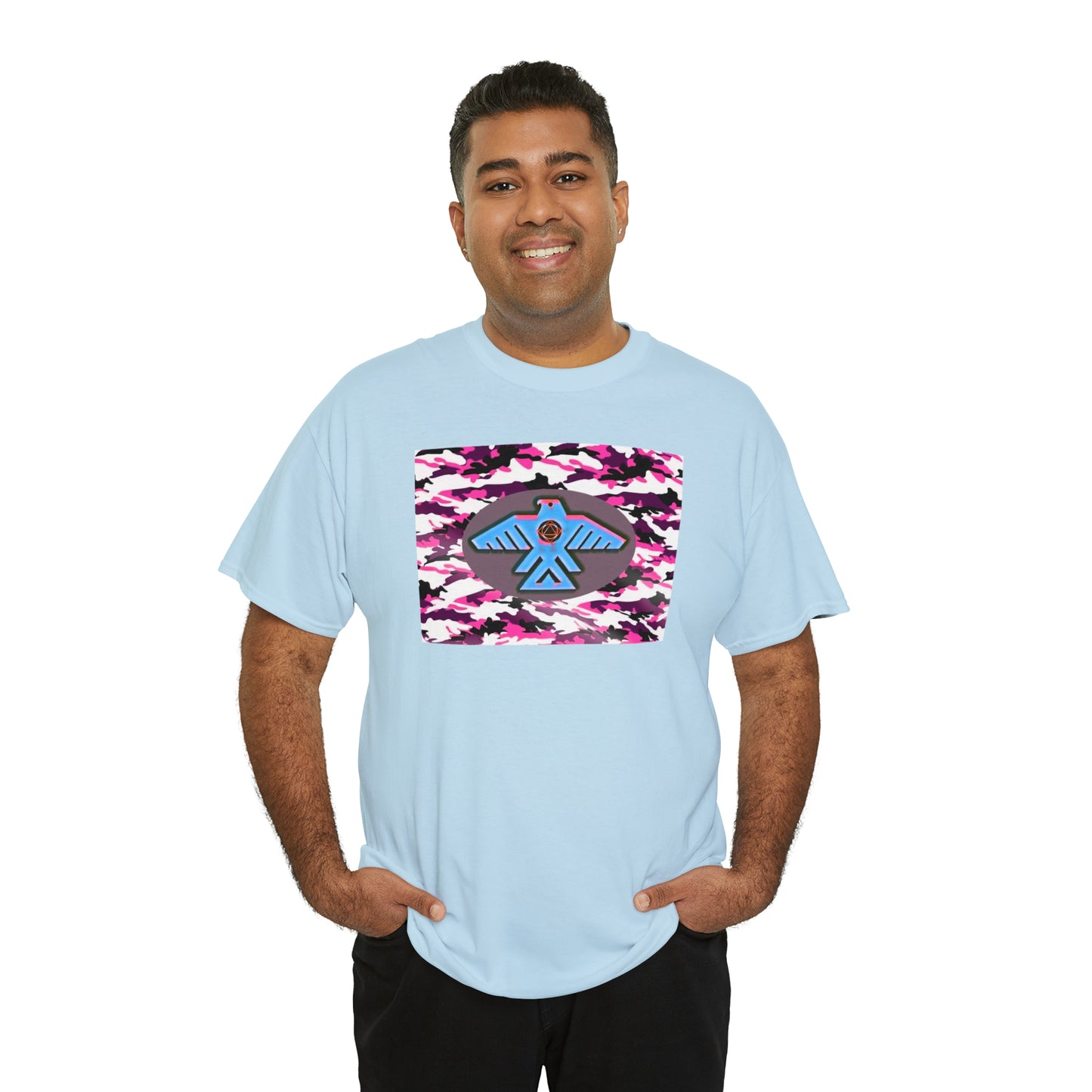 Unisex (Pretty pink camo Recovery Thunderbird) Heavy Cotton Tee