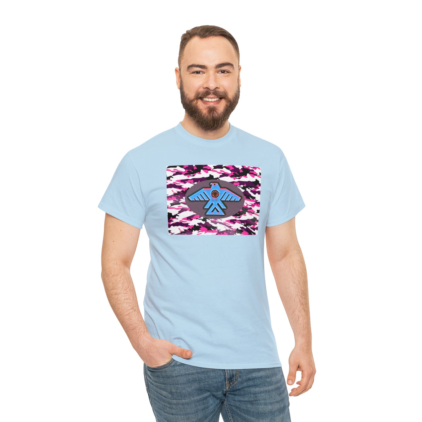 Unisex (Pretty pink camo Recovery Thunderbird) Heavy Cotton Tee