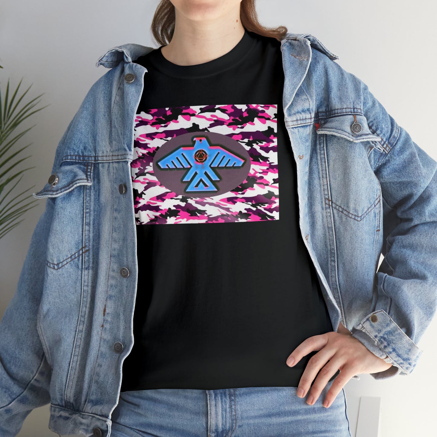 Unisex (Pretty pink camo Recovery Thunderbird) Heavy Cotton Tee